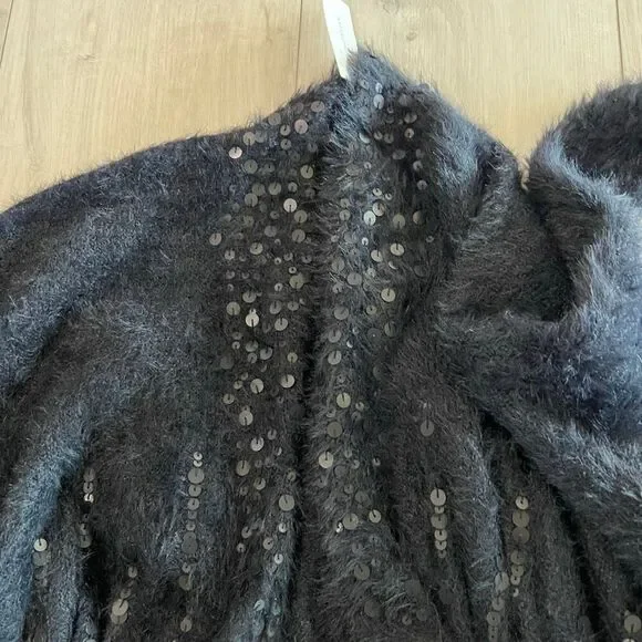 Anthropologie Knitted & Knotted Fuzzy Sequin Cardigan size xs - Picture 6 of 8